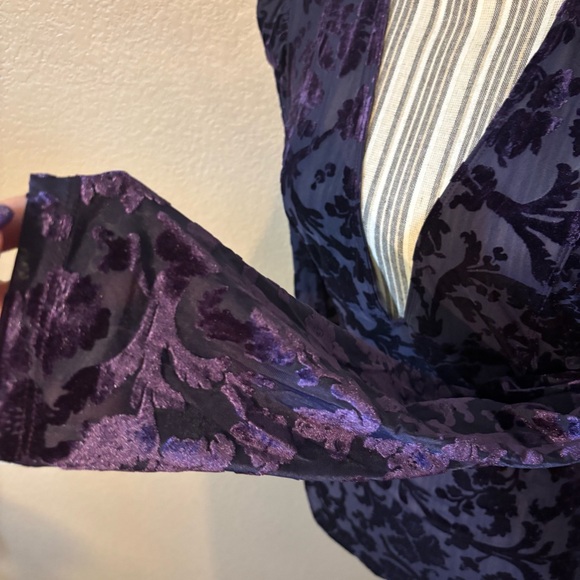 Final Sale! NWT Free People Bodysuit Lg Deep Purple Floral Deep Sea Magic Hour - Picture 12 of 16